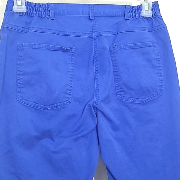 Capris Pants Royal Blue 98% cotton denim stretch Gorpcore Slimming Classic Style - Picture 4 of 7